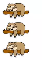 Vorschau - Mal- und Bastelvorlagen - Faultier Bild oder Sticker - Seite 2