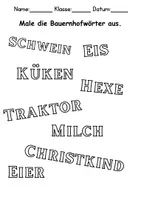 Vorschau - Arbeitsblätter - Bauernhof Anmalen Wortschatz - Deutsch/DaZ/DaF/Kunst - Klasse 1 und 2 - Seite 2