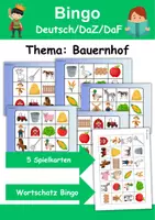 Vorschau - Arbeitsblätter - Wortschatz Bingo - Bauernhof (Klasse 1 und 2) - Deckblatt