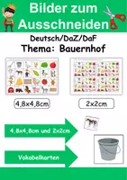 Vorschau - Arbeitsblätter - Vokabelbilder Bauernhof - Bilder zum ausschneiden (Klasse 1 und 2) - Deckblatt