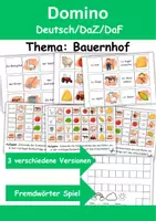 Vorschau - Arbeitsblätter - Bauernhof Domino DaZ/DaF, Deutsch (Grundschule) - Fremdwörter - Deckblatt