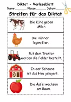 Vorschau - Arbeitsblätter - GRATIS - Diktat Thema Bauernhof - DaZ/DaF, Deutsch (Klasse 1 bis 4) - Seite 1