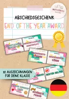 Vorschau - Lehrpläne/Lehrermaterial - Abschiedsgeschenk: witzige Auszeichnungen | Sommerferien | Feriengruß - Deckblatt