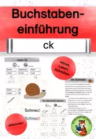 Vorschau - Arbeitsblätter - Buchstabeneinführung ck Geschichte Übungen differenziert - Deckblatt