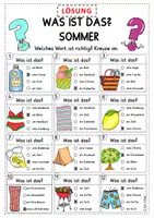 Vorschau - Arbeitsblätter - Sommer Wortschatz Übung: Was ist das? DaZ DaF A1 A2 - Seite 3