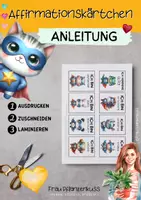 Vorschau - Mal- und Bastelvorlagen - Affirmationskärtchen Selbstliebe und Achtsamkeit Superhelden - Seite 1