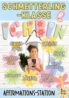 Vorschau - Poster - Affirmationsstation mit niedlichen Blumen / Mit 24 Affirmationen! / Klasse dekorieren! (mit 2 verschiedenen Schriftarten) #edukiaustria - Deckblatt