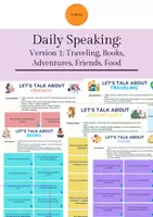 Vorschau - Arbeitsblätter - Daily Speaking - Version 1 (Traveling, Books, Adventures, Friends, Food) - Deckblatt