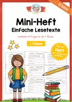 Vorschau - Arbeitsblätter - Mini-Heft: Lesetexte 1. Klasse (10 Arbeitsblätter) - Deckblatt