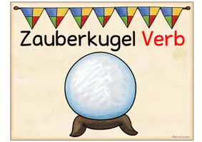 Vorschau - Präsentationen/Tafelbilder - Verben Zauberkugel Aushänge - märchenhafte Wortarten GS FS - Seite 1