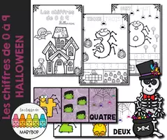 Aperçu - Fiches - Les chiffres de 0 à 9 - Halloween - Page de couverture