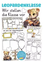 Vorschau - Arbeitsblätter - Leopardenklasse vorstellen Klassentier Leopard - Deckblatt