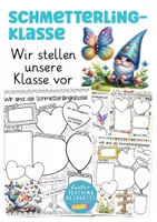 Vorschau - Arbeitsblätter - Schmetterlingklasse vorstellen Klassentier Schmetterling - Deckblatt