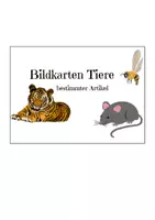 Vorschau - Bildkarten - bestimmter Artikel Tiere Bidlkarten/ klammerkarten - Seite 1