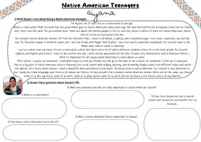 Vorschau - Arbeitsblätter - Meet two Native American teenagers! (Präsentation & Lerntempoduett) - Seite 1