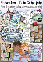 Vorschau - Arbeitsblätter - Schuljahresende: Mein Schuljahr / Eisbecher - Sommer / Sommerferien - Deckblatt