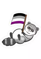 Vorschau - Mal- und Bastelvorlagen - Waschbär mit Prideflag Asexuell - Clipart Grafiken - Deckblatt