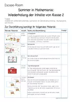 Vorschau - Arbeitsblätter - Escape-Room Mathe Wiederholung Klasse 2 differenziert - Seite 1