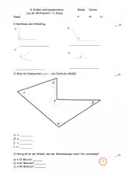 Vorschau - Arbeitsblätter - Leistungsnachweis Winkel und geometrische Lagebeziehungen - Deckblatt