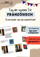Vorschau - Mal- und Bastelvorlagen - Das Fach Französisch originell bewerben - mit dem lebendigen Sprachcomputer! - Deckblatt