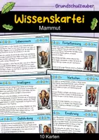 Vorschau - Bildkarten - Mammut - Wissenskartei - Tiere - Deckblatt