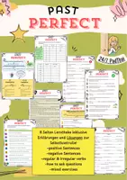 Vorschau - Arbeitsblätter - Das Past Perfect: 8 Seiten Lerntheke inklusive Lösungen! - Deckblatt