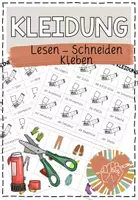 Vorschau - Arbeitsblätter - Lesen Schneiden Kleben Kleidung - Deckblatt