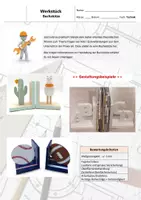 Vorschau - Arbeitsblätter - Werkstück - Buchstütze individuell gestaltbar > Holz / Eckverbindungen + Stückliste + Arbeitspläne + Lösungen - Deckblatt