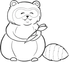 Vorschau - Mal- und Bastelvorlagen - Waschbär mit Tulpe - Clipart Grafiken - Seite 3