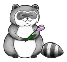 Vorschau - Mal- und Bastelvorlagen - Waschbär mit Tulpe - Clipart Grafiken - Deckblatt