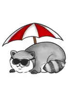 Vorschau - Mal- und Bastelvorlagen - Waschbär mit Sonnenbrille - Clipart Grafiken - Seite 2