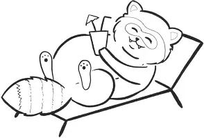 Vorschau - Mal- und Bastelvorlagen - Waschbär mit Getränk - Clipart Grafiken - Seite 3
