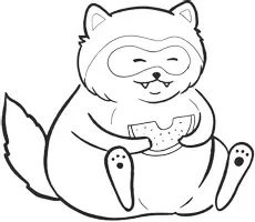 Vorschau - Mal- und Bastelvorlagen - Waschbär mit Wassermelone - Clipart Grafiken - Seite 3