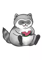 Vorschau - Mal- und Bastelvorlagen - Waschbär mit Wassermelone - Clipart Grafiken - Seite 2