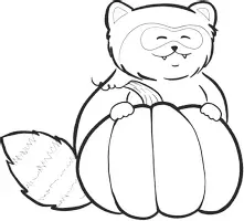 Vorschau - Mal- und Bastelvorlagen - Waschbär mit Kürbis - Clipart Grafiken - Seite 3