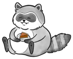Vorschau - Mal- und Bastelvorlagen - Waschbär mit Pie - Clipart Grafiken - Deckblatt