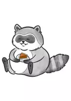 Vorschau - Mal- und Bastelvorlagen - Waschbär mit Pie - Clipart Grafiken - Seite 2