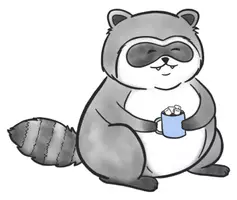 Vorschau - Mal- und Bastelvorlagen - Waschbär mit heißem Kakao - Clipart Grafiken - Deckblatt