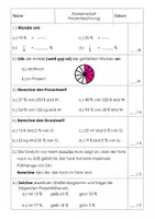 Vorschau - Arbeitsblätter - Klassenarbeit zur Prozentrechnung - Deckblatt