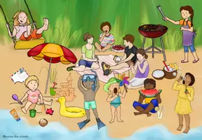 Vorschau - Mal- und Bastelvorlagen - Sommer: Wimmelbild zum Suchen & Ausmalen - Seite 2