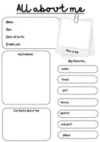 Vorschau - Arbeitsblätter - Steckbrief- All about me | Englisch, 5.-10. Klasse, zwei Versionen - Seite 2