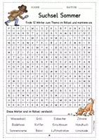 Vorschau - Arbeitsblätter - Sommer Suchsel DaZ DaF A1/A2 - 3-fach differenziert - Seite 2