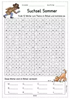 Vorschau - Arbeitsblätter - Sommer Suchsel DaZ DaF A1/A2 - 3-fach differenziert - Seite 3