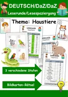 Vorschau - Arbeitsblätter - Lesespaziergang Haustiere - Leserunde Klasse 1 und 2 - Deckblatt