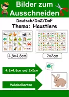 Vorschau - Arbeitsblätter - Vokabelbilder Haustiere - Bilder zum ausschneiden (Klasse 1 und 2) - Deckblatt