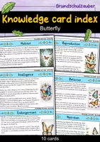 Vorschau - Bildkarten - Butterfly - Knowledge card index - Animals (English) - Deckblatt