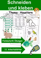 Vorschau - Arbeitsblätter - Ausschneiden und kleben Bauernhof - Wortschatz basteln Feinmotorik (Grundschule)ustiere - Wortschatz basteln Feinmotorik (Grundschule) - Deckblatt