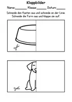 Vorschau - Arbeitsblätter - Klappbilder Haustiere schneiden - DaZ/DaF, Deutsch, Kunst - Seite 1