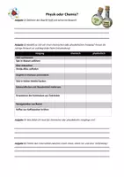 Vorschau - Arbeitsblätter - Übungsblatt zu "Physik oder Chemie?" - Deckblatt