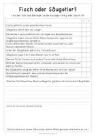 Vorschau - Anderer Materialtyp - Leben im Meer - Leseübung (Fisch oder Säugetier?) - Seite 3